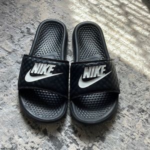 Nike Black Checkered Style Slides